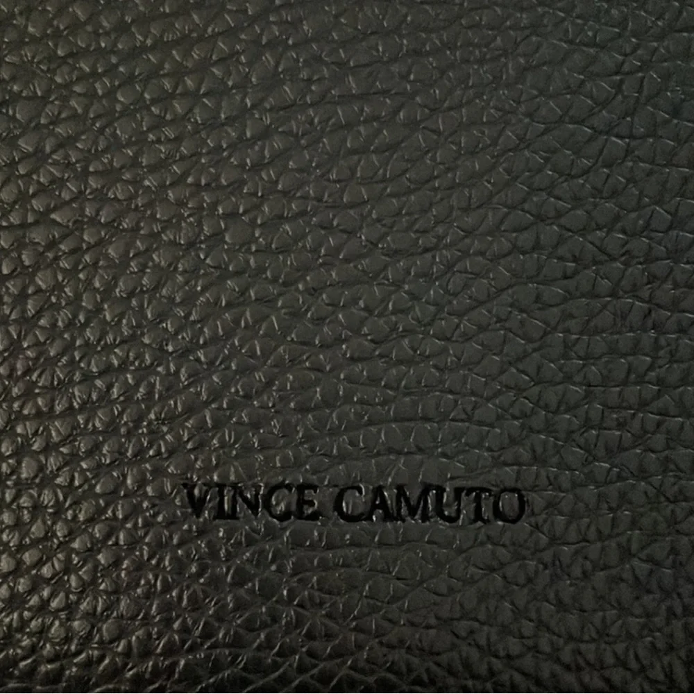 Vince Camuto Black Pebbled Faux Leather Tote Bag